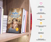 Personalisiertes Mutmachbuch für Jungen zur Erstkommunion – Buch im Regal mit seinen Vorteilen
