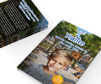 Personalisiertes Mutmachbuch für Jungen bei Umzug oder Schulwechsel – Vorder- und Rückseite