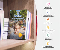Personalisiertes Mutmachbuch für Jungen bei Umzug oder Schulwechsel – Buch im Regal mit seinen Vorteilen