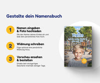 Personalisiertes Mutmachbuch für Jungen bei Umzug oder Schulwechsel – In 3 Schritten zum eigenen Namensbuch