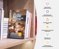 Personalisiertes Mutmachbuch für Jungen gegen Prüfungsangst – Buch im Regal mit seinen Vorteilen