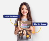 Personalisiertes Mutmachbuch für Mädchen gegen Prüfungsangst – Name und Foto des Kindes auf dem Cover