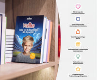 Personalisiertes Mutmachbuch für Jungen für Sport und Wettkampf – Buch im Regal mit seinen Vorteilen