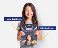 Personalisiertes Mutmachbuch für Mädchen für Sport und Wettkampf – Name und Foto des Kindes auf dem Cover