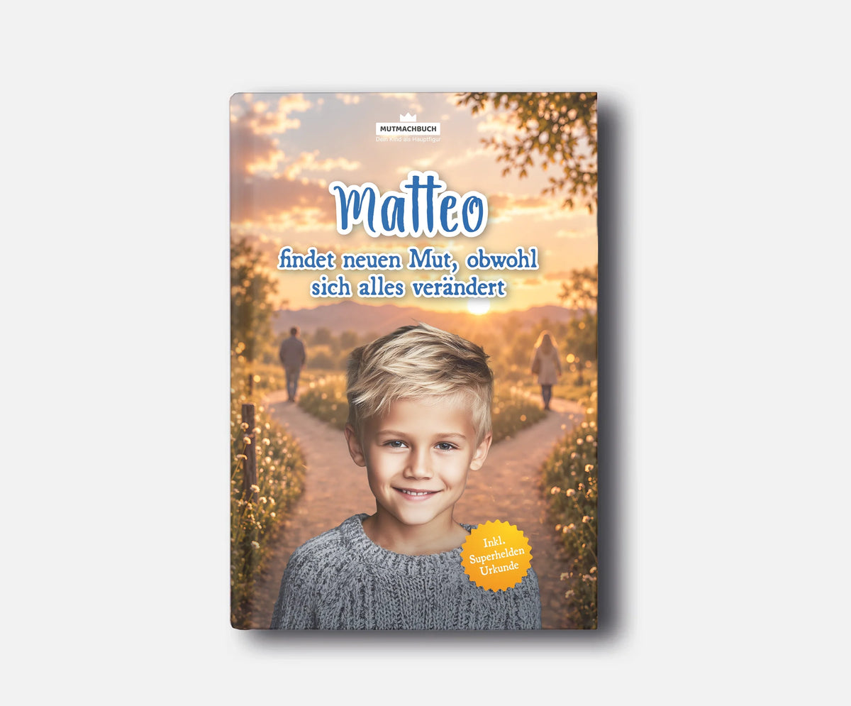 Personalisiertes Mutmachbuch für Jungen bei Trennung der Eltern – Buchcover