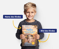 Personalisiertes Mutmachbuch für Jungen bei Trennung der Eltern – Name und Foto des Kindes auf dem Cover