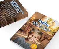 Personalisiertes Mutmachbuch für Jungen beim Abschied von Oma – Vorder- und Rückseite