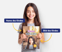 Personalisiertes Mutmachbuch für Mädchen beim Abschied von Oma – Name und Foto des Kindes auf dem Cover